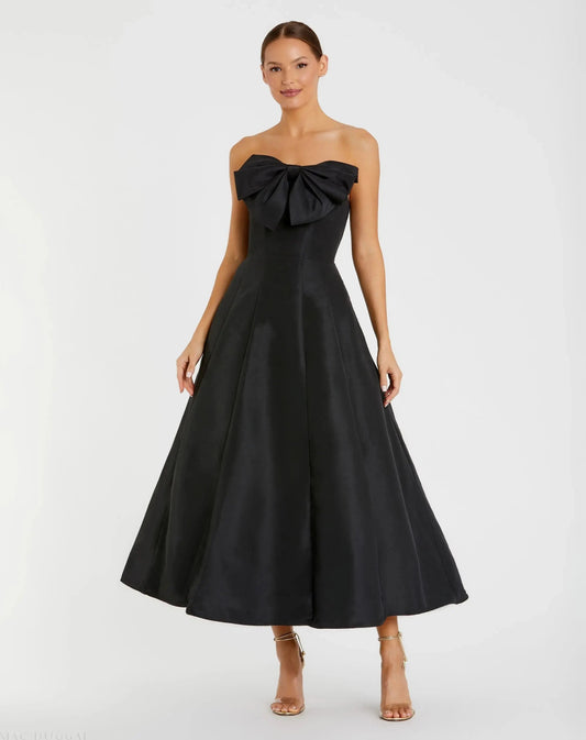 Mac Duggal Strapless Ballgown with Bow Detail Dress
