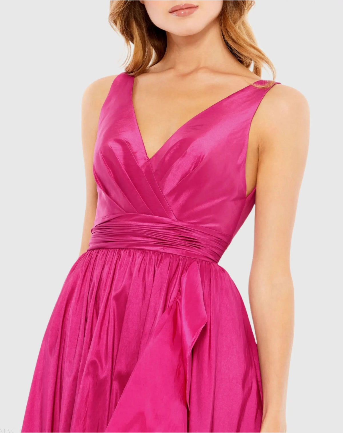 Mac Duggal Pink Taffeta High Low Ruffle Gown
