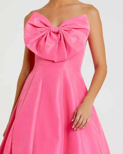 Mac Duggal Strapless Ballgown with Bow Detail Dress