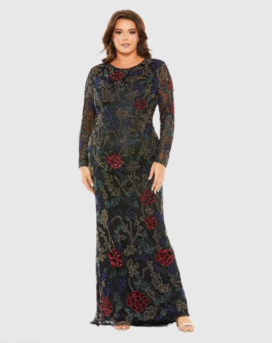 Mac Duggal High Neck Beaded Embellished Gown Duggal