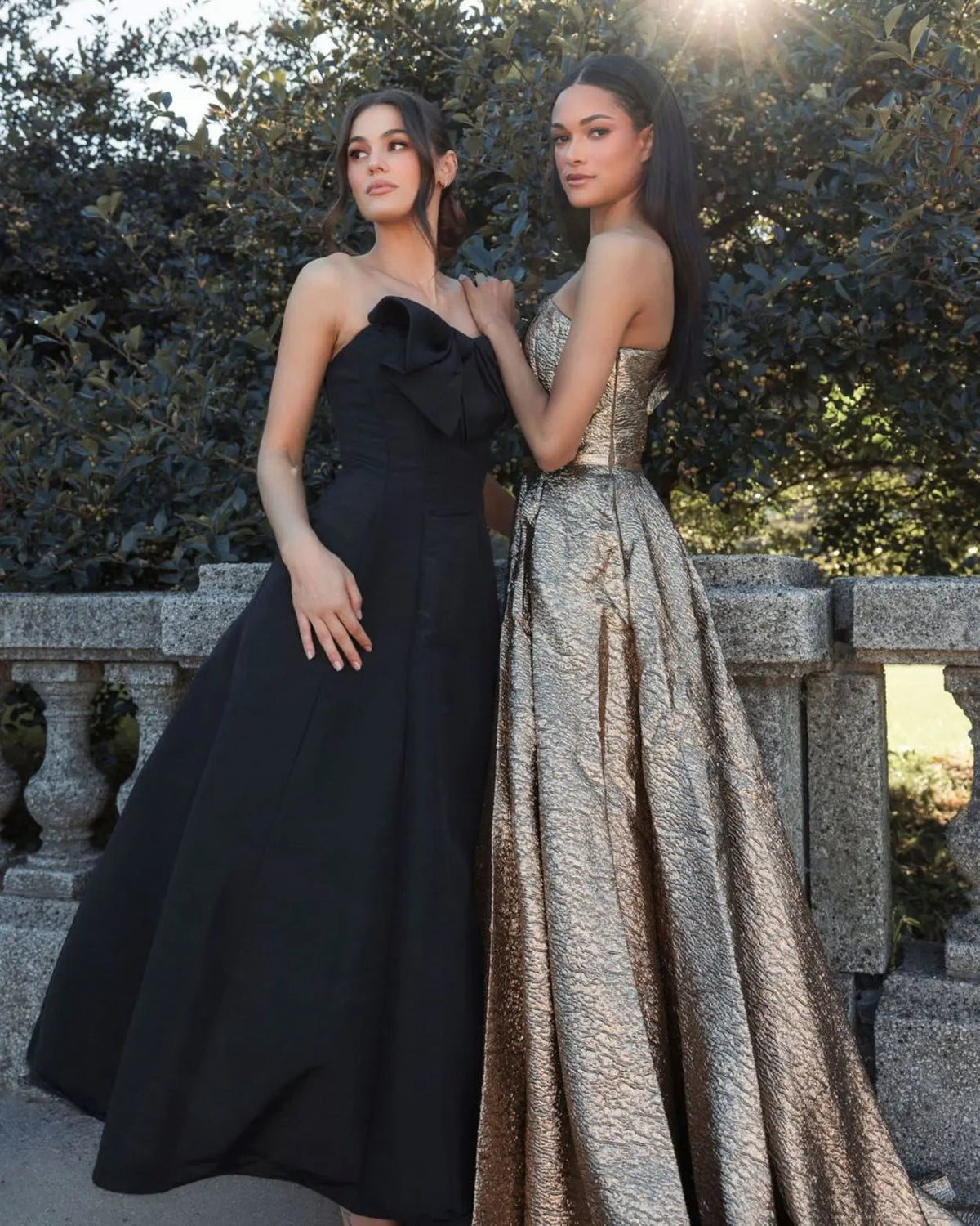 Mac Duggal Gold One Shoulder Metallic Ball Gown