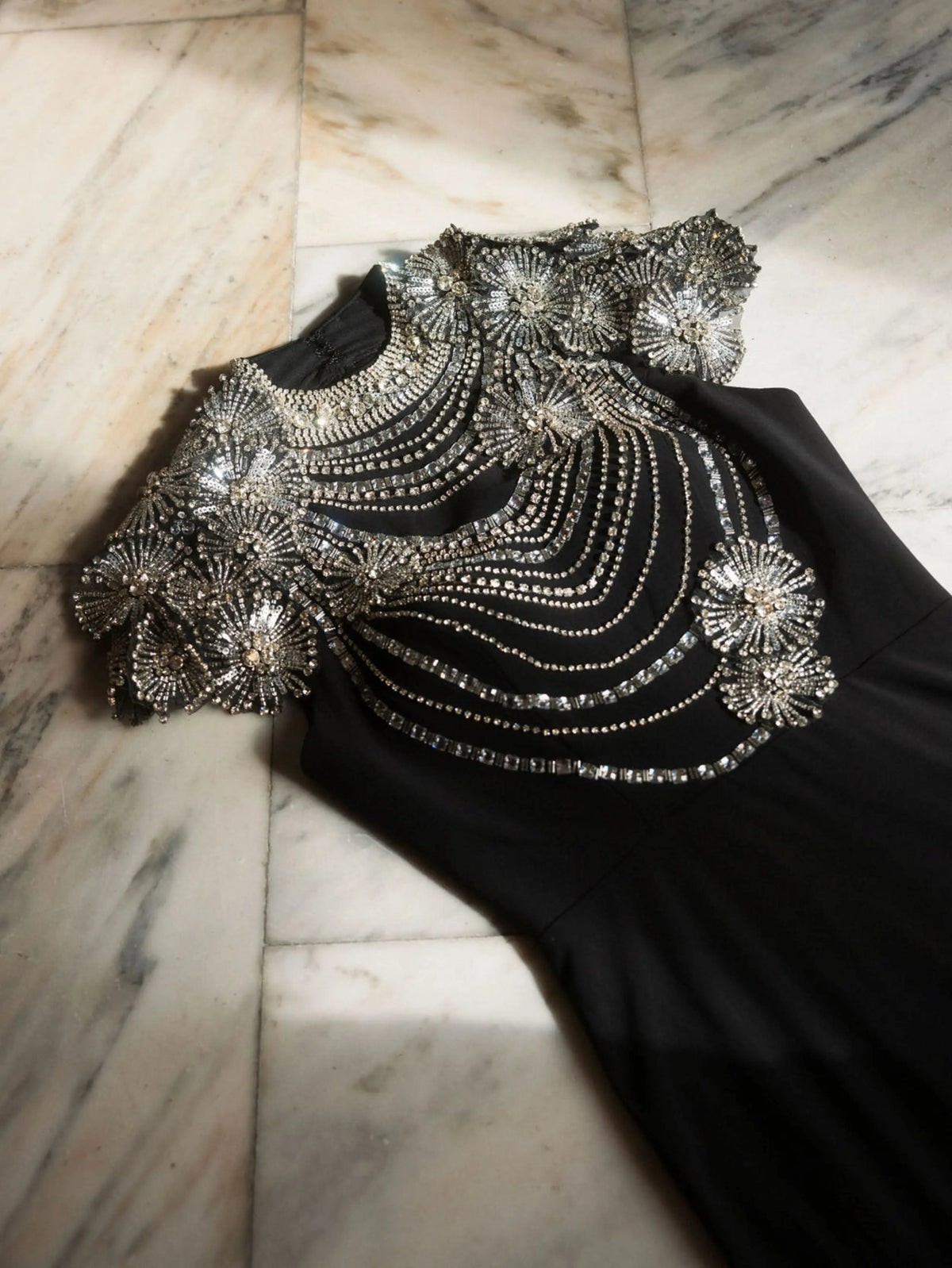 Mac Duggal Black High Neck Embellished Column Gown Duggal