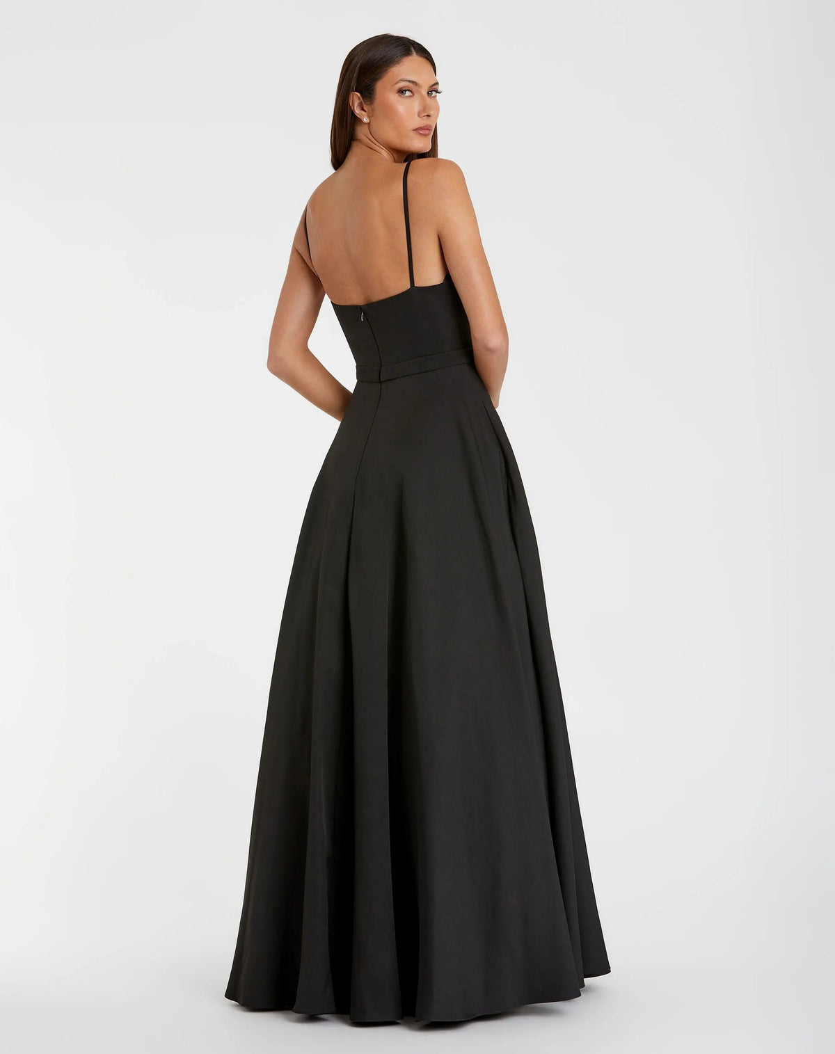Mac Duggal Black Classic A-Line V-Neck Ball Gown