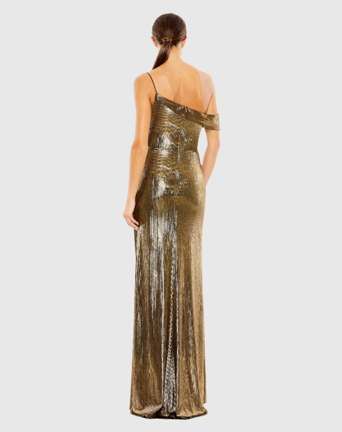 Mac Duggal Metallic Off The Shoulder Gown Duggal