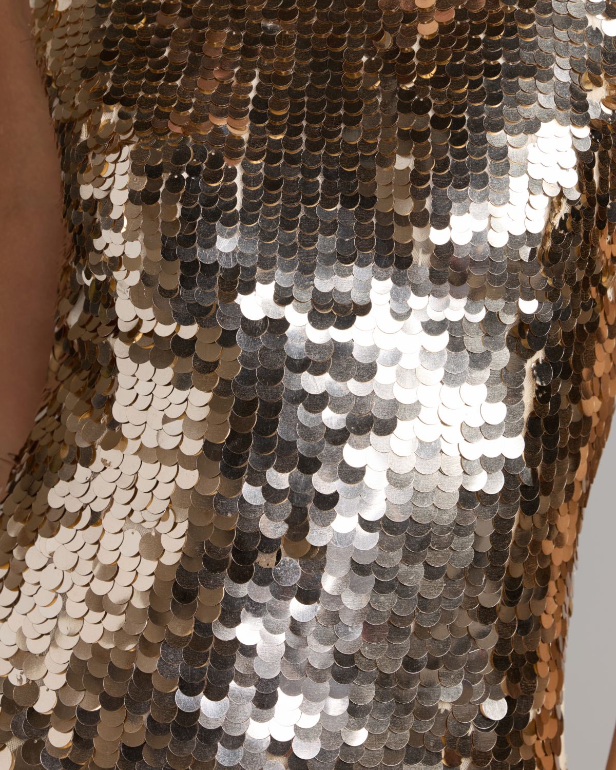 Mac Duggal Gold Sleeveless Sequin Column Gown