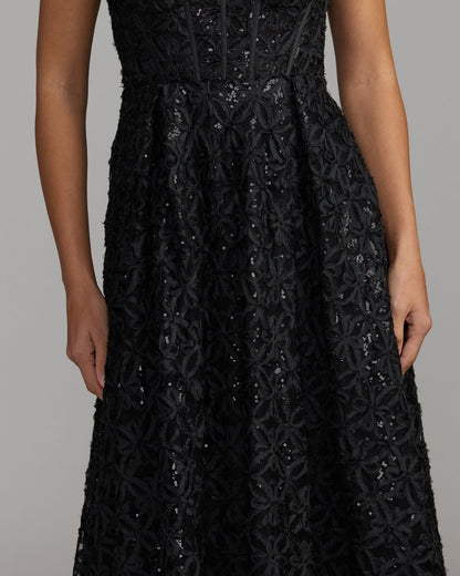 Mac Duggal Black Embellished Corset A Line Gown