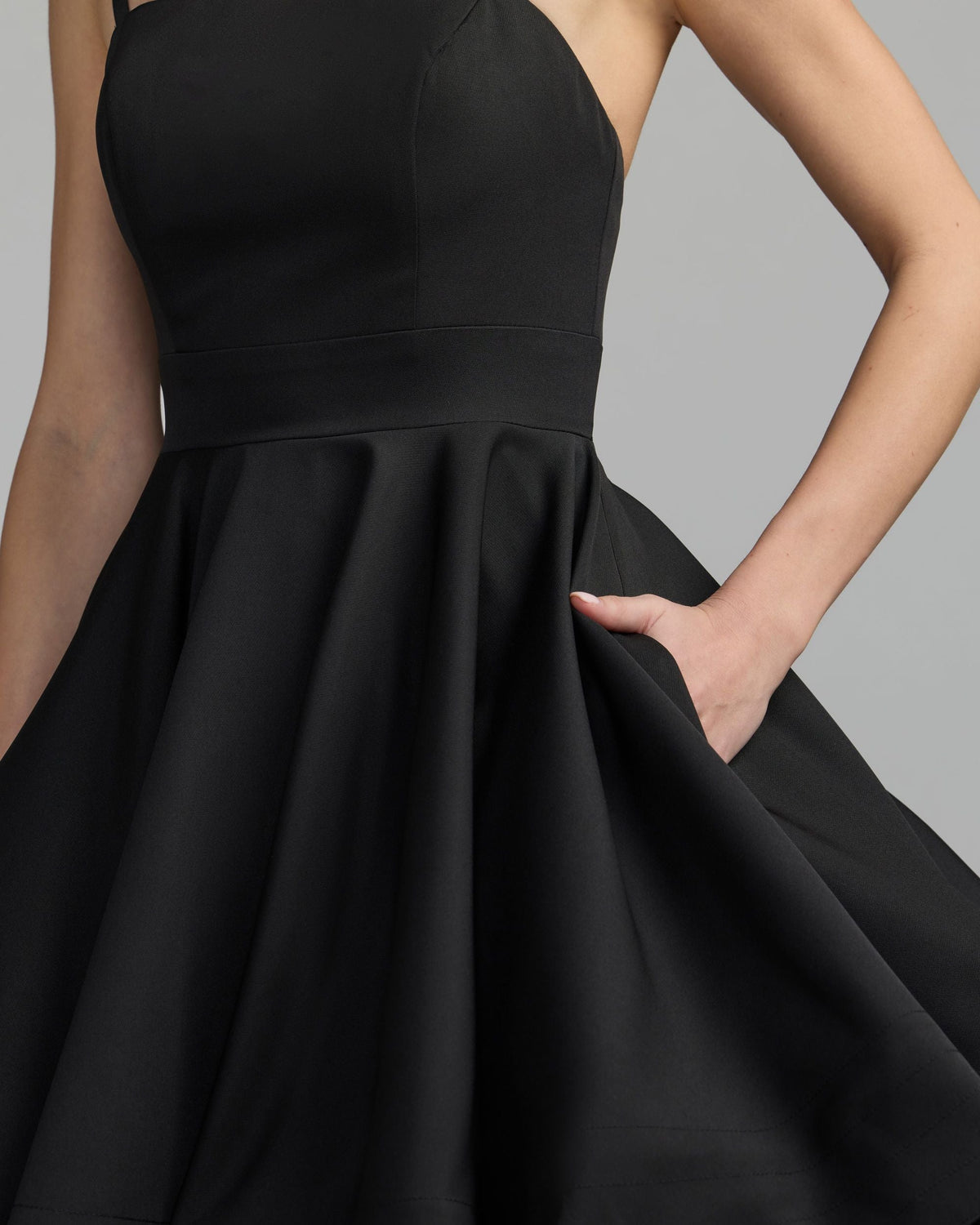 Mac Duggal Black Bow Shoulder Mini Dress