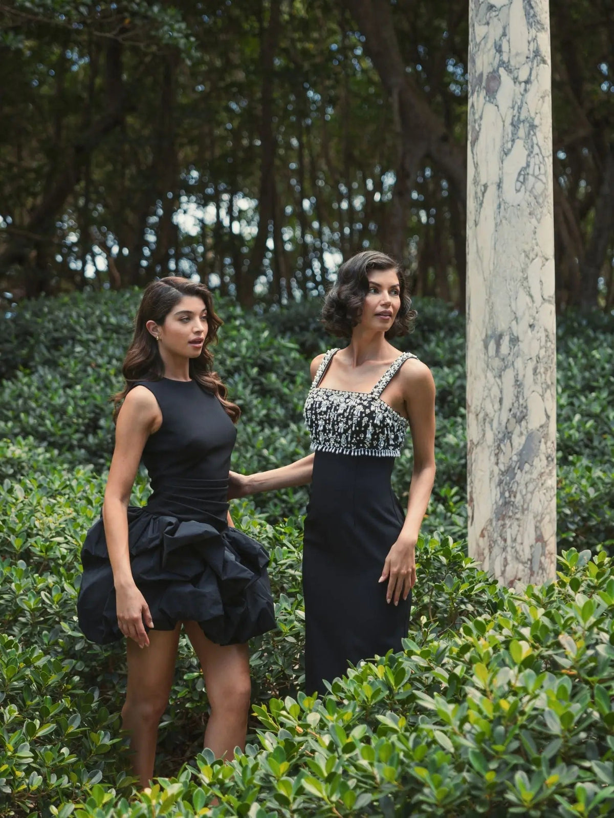 Mac Duggal Black Sleeveless Crepe Bubble Skirt Mini Dress Duggal