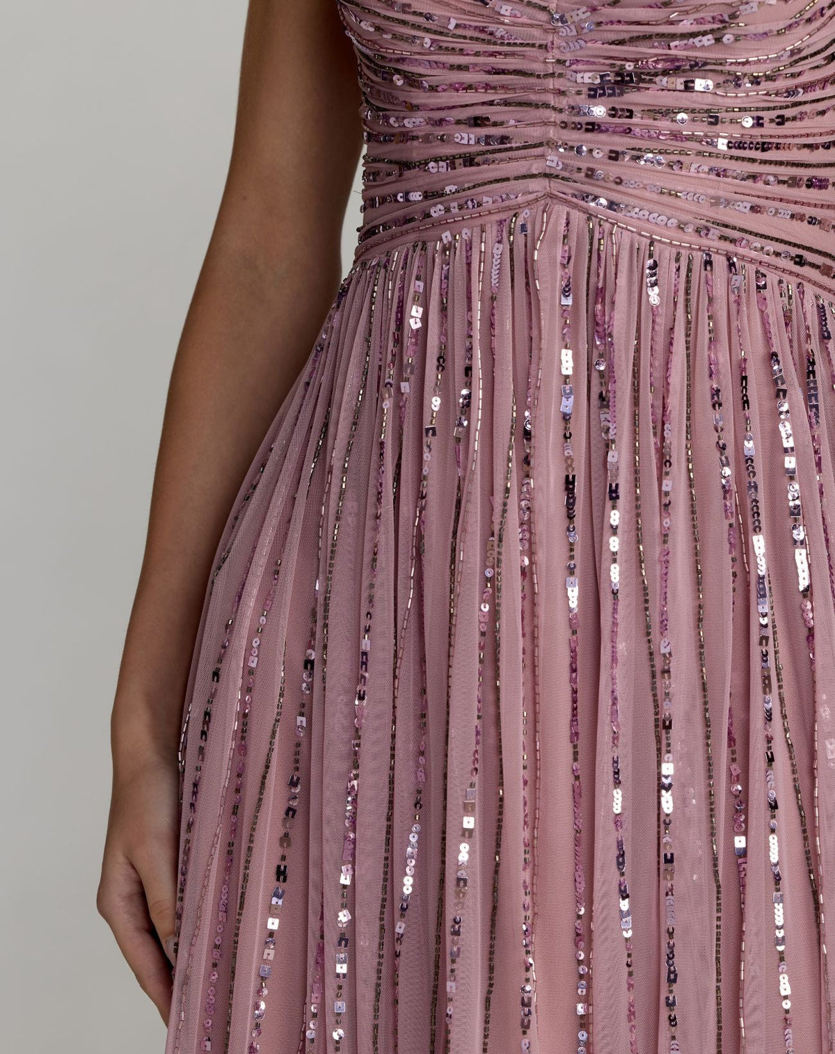 Mac Duggal Purple Embellished Cap Sleeve Midi Dress