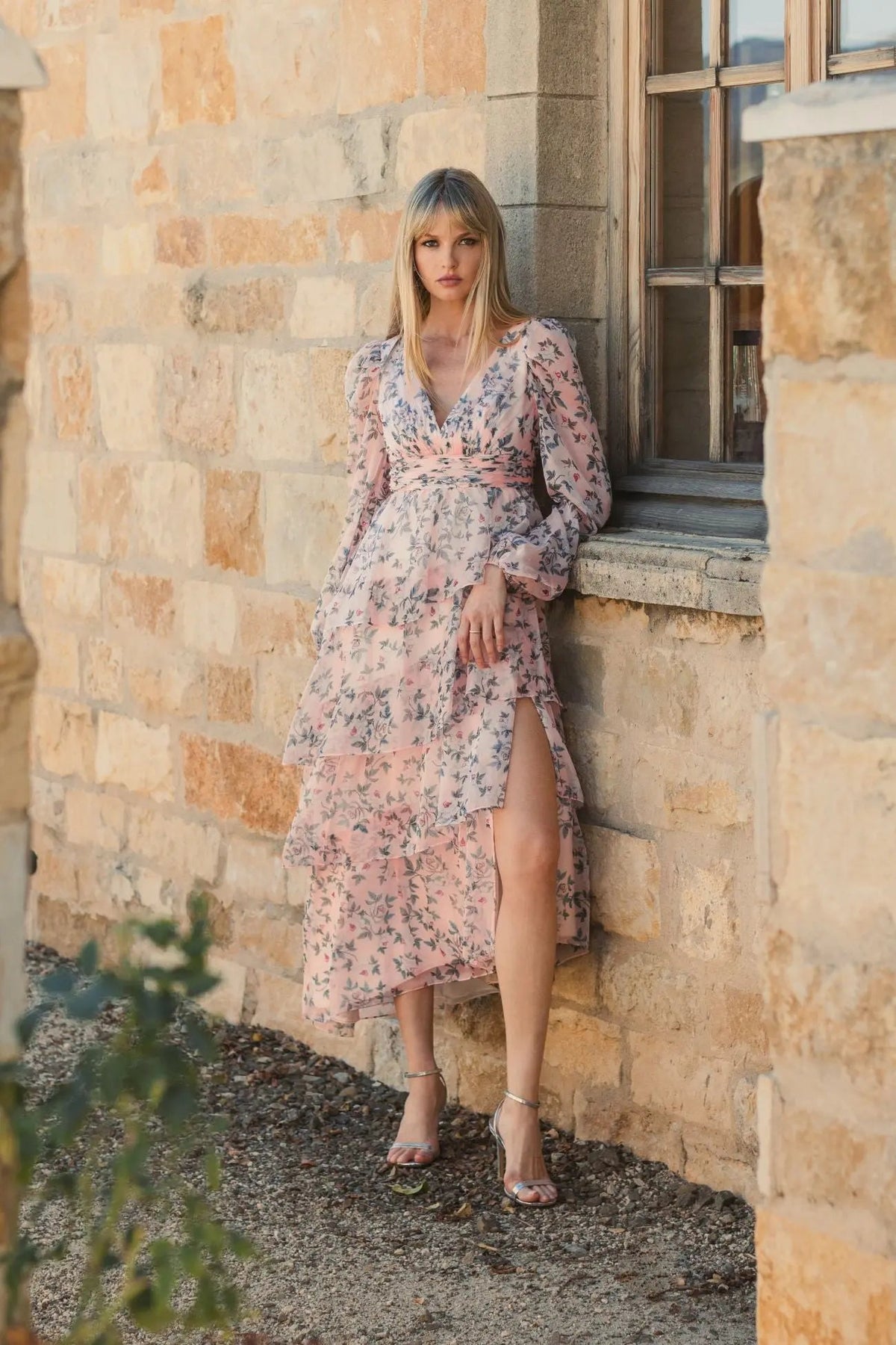 Mac Duggal Puff Sleeve Floral Printed Dress Duggal