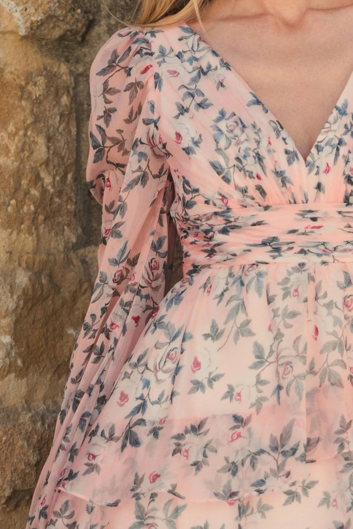 Mac Duggal Puff Sleeve Floral Printed Dress Duggal